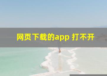 网页下载的app 打不开